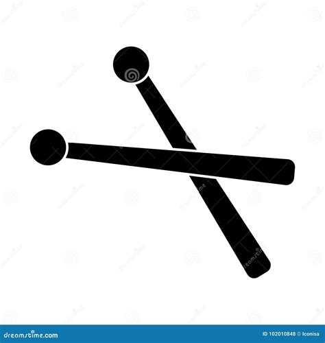 Drumsticks Icon Vector Illustration Black Sign On Isolated Background