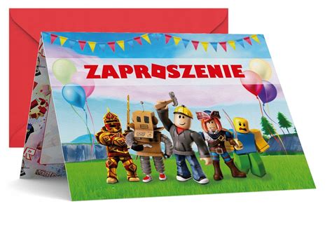 ZAPROSZENIE URODZINOWE ROBLOX ZAPROSZENIA KOPERTA Dodo Sklep EMPIK