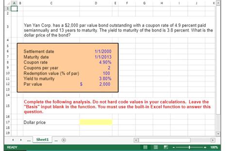 Solved Yan Yan Corp Has A Par Value Bond Outstanding Chegg