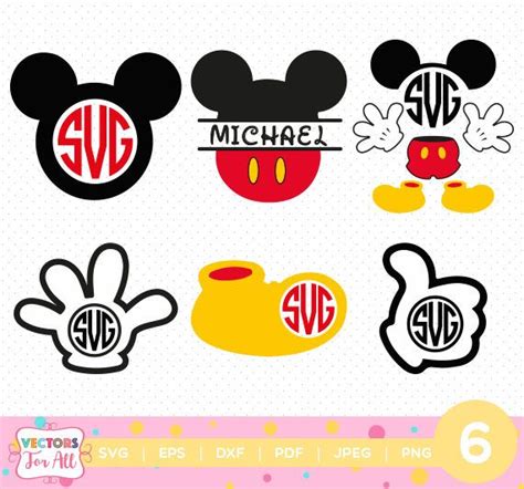 Mickey Mouse Disney Monogram Svg Mickey Mouse Disney Svgs Monogram Font Svg Files Decoration