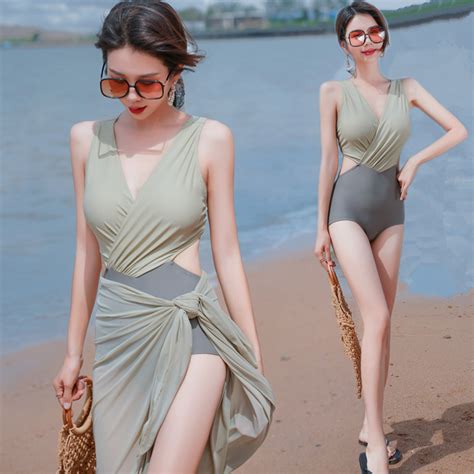 New Swimwear Women S One Piece Bikini Conservative Cover Belly Advanced