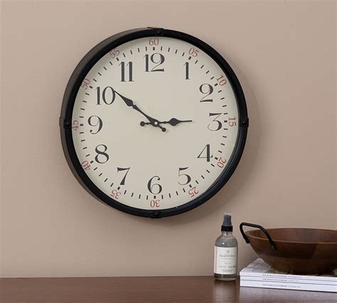 Classic Wall Clock Black Pottery Barn