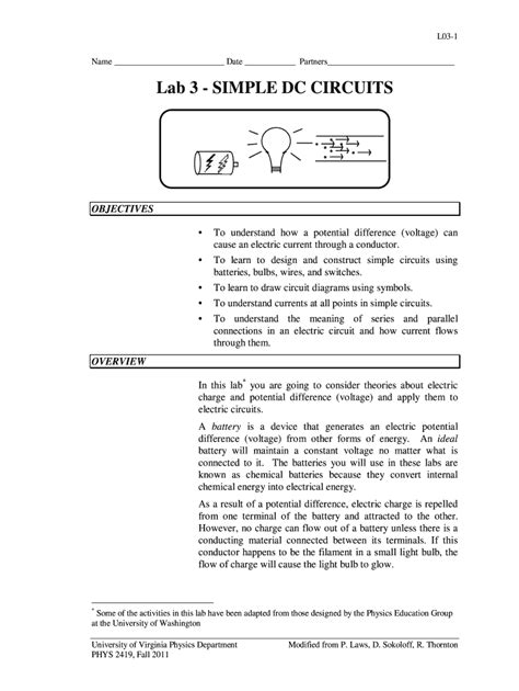 Fillable Online People Virginia Lab Simple Dc Circuits