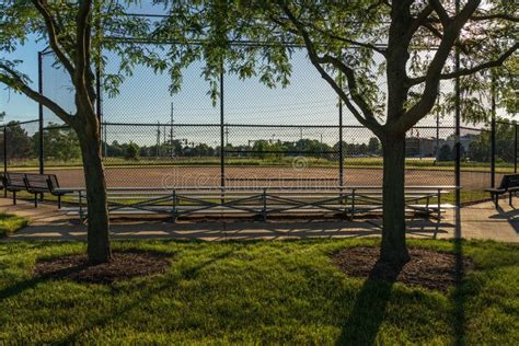 Early Sunrise at a Baseball Field in a Municipal Park Stock Image ...