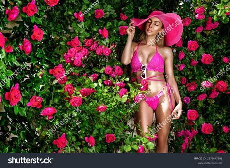 Sexy Blonde Woman Pink Bikini Big Stock Photo 2178647691 Shutterstock
