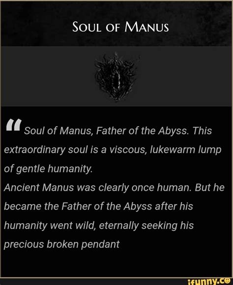 SOUL OF MANUS Soul of Manus, Father of the Abyss. This extraordinary ...