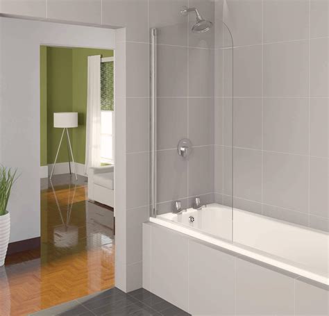 Aqualux Aqua 4 Polished Silver Finish Clear Glass 800mm Half Frame Bath