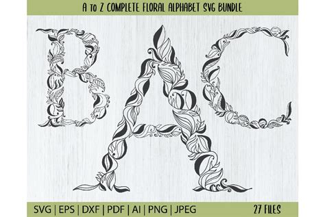 Hand Drawn Alphabets Monogram Svg Bundle Graphic By Meshaarts