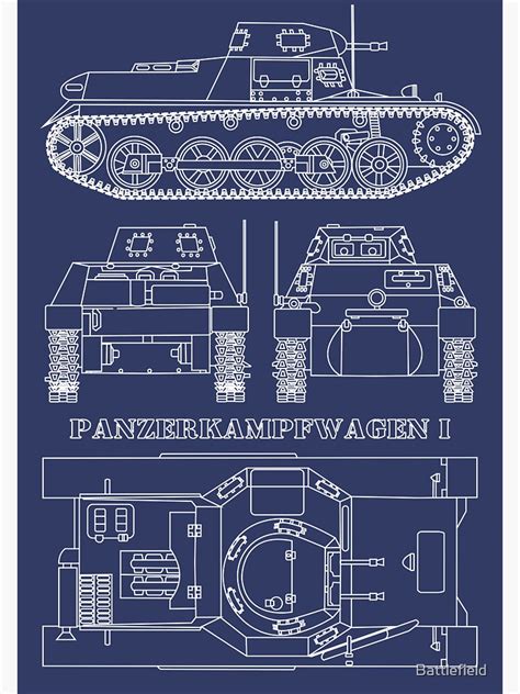 "Panzer I 1 Tank German WW2 Light Tanks Blueprint Diagram Gift" Sticker for Sale by Battlefield ...