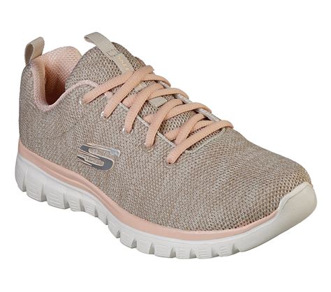 Skechers Sport Womens Graceful Twisted Fortune Sneakers Women Beige Sneaker Damen 37 38