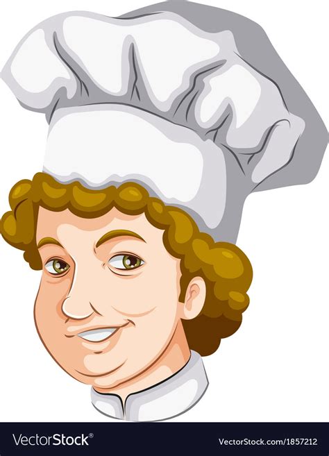 A Head A Curly Haired Chef Royalty Free Vector Image