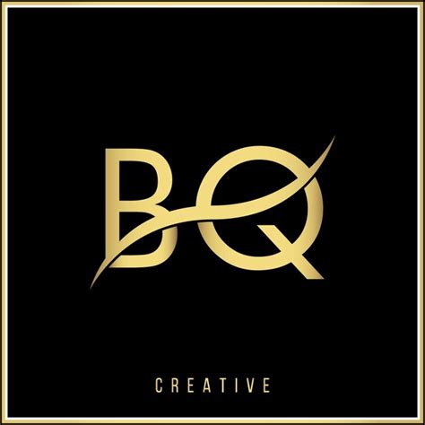 Bq creative golden premium vector el último diseño de logotipo creative