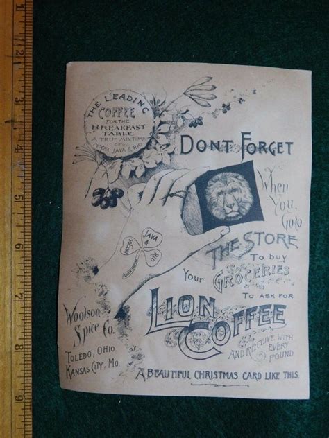 Victorian Christmas Trade Card Lion Coffee Three Girls Alphabet Blocks