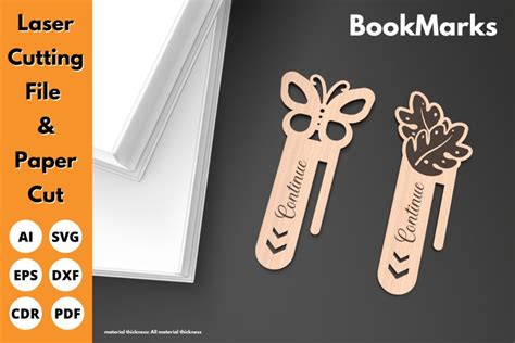 Butterfly and Fall Leaf Bookmark - Laser Cut SVG