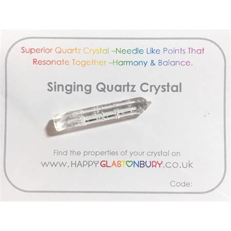 Natural Clear Quartz Singing Crystal Point Happy Glastonbury