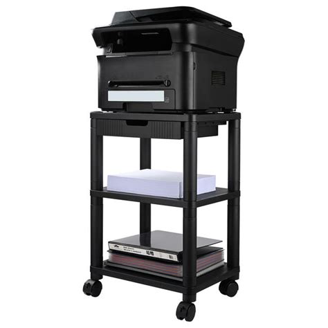 Tier Printer Stand With Drawer Mobile Printer Cart With Swivel