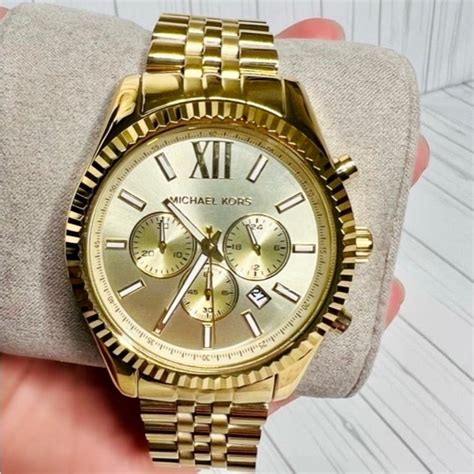 Michael Kors Accessories New Michael Kors Mk828 Lexington Gold Stainless Steel Chronograph