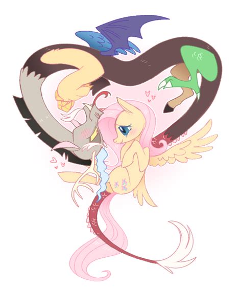 Safe Artist Vergolophus Discord Fluttershy Draconequus Pegasus