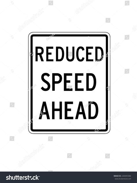 Vector Reduced Speed Ahead Sign Traffic Stock Vector Royalty Free