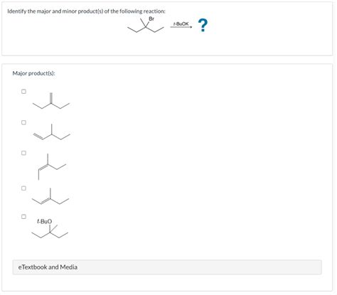 Solved Identify The Major And Minor Product S Of The Chegg