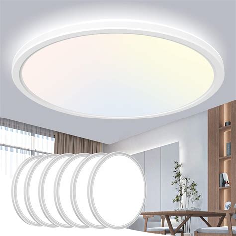 Pack Inch Led Flush Mount Ceiling Light Fixtures Zemty W Lm