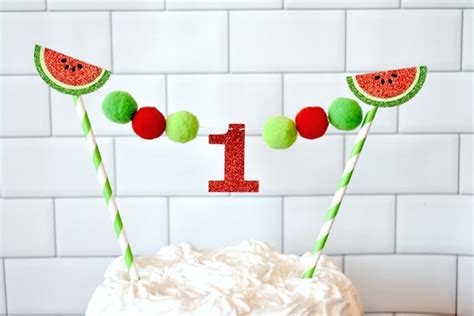 Watermelon Cake Topper One In A Melon One In A Melon Cake Topper Watermelon First Birthday