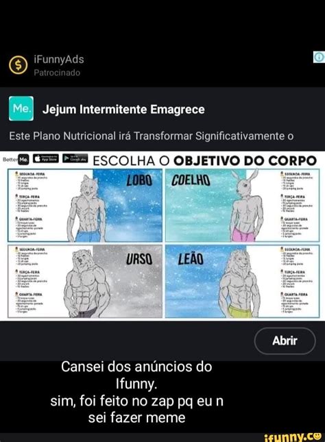 O IFunnyAds Pairo Nado Jejum Intermitente Emagrece Este Plano