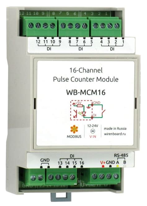 WB MCM16 Pulse Counter Module With Modbus RTU Wiren Board