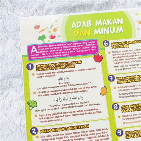 Poster Adab Makan Dan Minum Ilustrasi