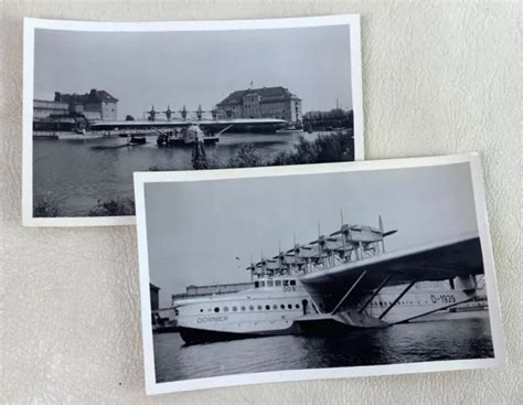 DORNIER DO X 1929 GERMAN FLYING BOAT Original Photo Pair 94 49