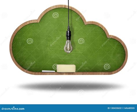 Cloud Shape Blackboard With Lightbulb Stock Photo Image Of Cloud