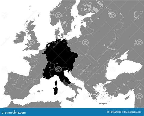 Mapa świętego Imperium Rzymskiego Rok 1097 Ilustracja Wektor