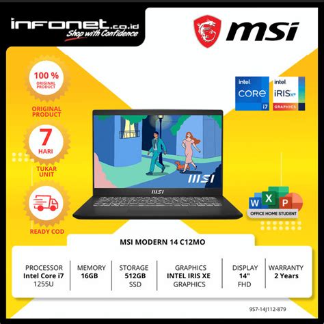 Jual Msi Modern C Mo I U Gb Gb W Ohs Shopee Indonesia