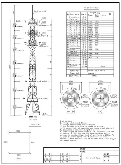 4 Legs Self Supporting Lattice Steel Towers 30m For Power Transmission