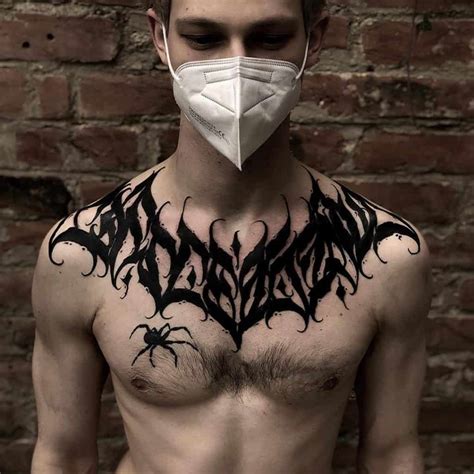 Black And Grey Chest Tattoos