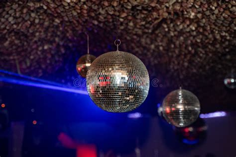 A Hanging Disco Ball In Nightclub Stock Photo Image Of Entertainment