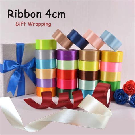 4cm 25yards Satin Ribbon Roll Clothes Bow Accessories Box Flower