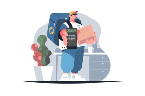 Иллюстрация Доставщик в стиле 2d