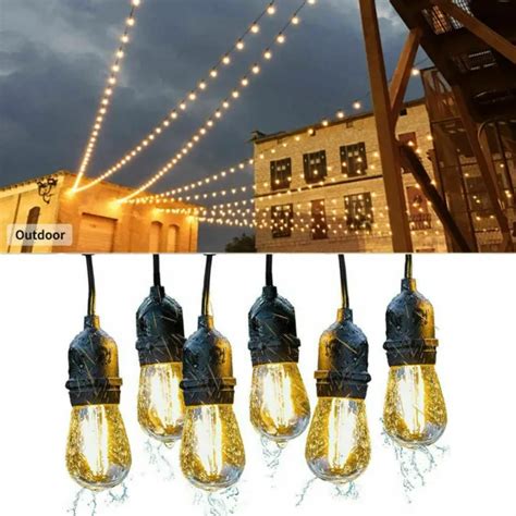 Ft Led Festoon Outdoor String Light M Mains Heavy Duty Bulb Garden