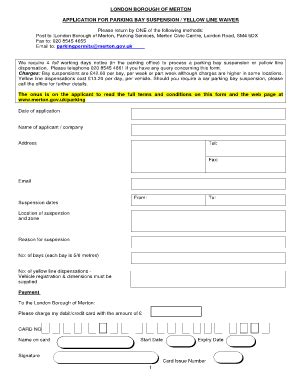 Fillable Online Merton Gov Suspension And Dispensation Application Form