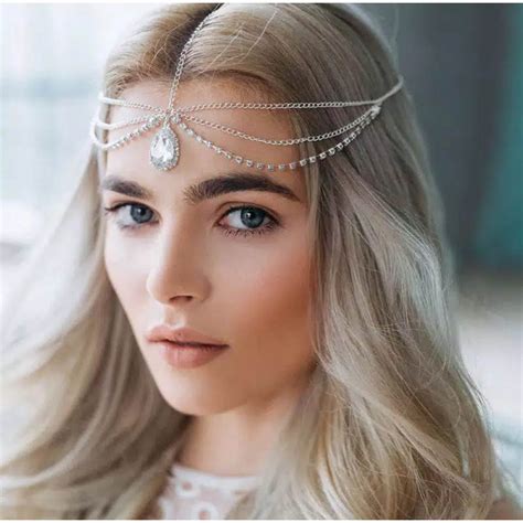 Jual Boho Silver Gold Kristal Rantai Headpiece Mahkota Kepala