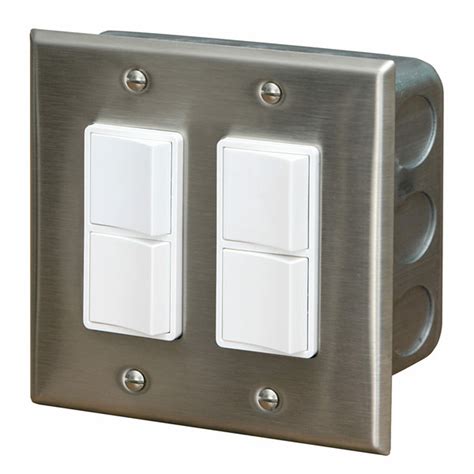 Infratech Flush Mount Dual Duplex On Off Switch With Stainless Steel