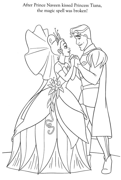 Tiana And Prince Naveen Coloring Pages