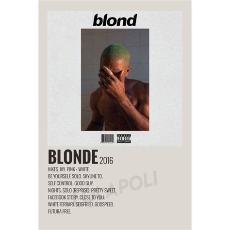 Frank Ocean Posters Blonde Poster Blonde Tracklist Album Cover