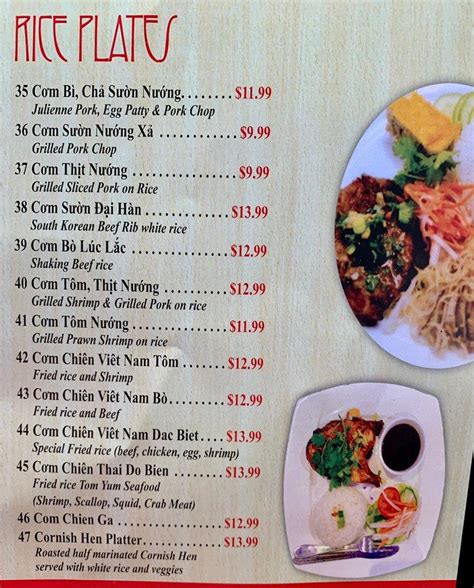 Menu At Pho Viet Restaurant Hanover