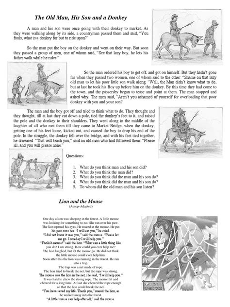 English Story The Old Man His Son And A Donkey Pdf