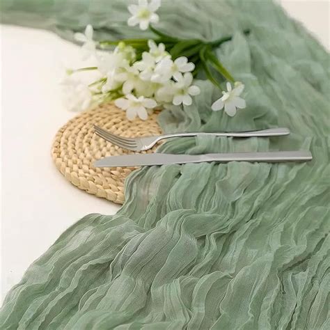 Amazon Beelify Pack Ft Cheesecloth Table Runner Sage Green