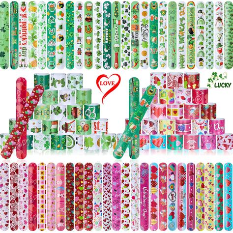 Pieces St Patrick S Day Slap Bracelets And Cute Heart Slap