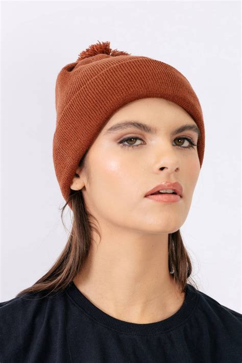 Gorro Marrom Pompom Marina Gabriella Roupas Femininas Loja