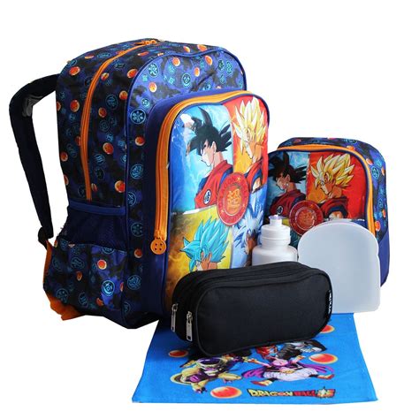 Kit Mochila Dragon Ball Z Goku Original Costas Infantil Masculina